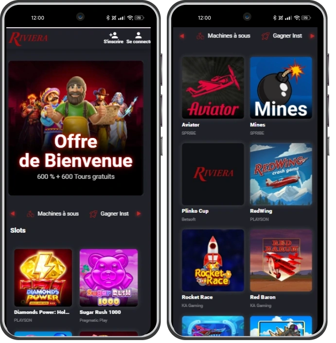 riviera casino version mobile